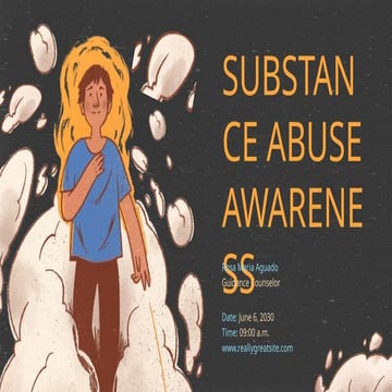 Substance Abuse Awareness Educational Presentation In Yellow And Black