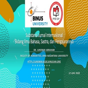Substansi Jurnal Internasional Menuju Jurnal Bereputasi