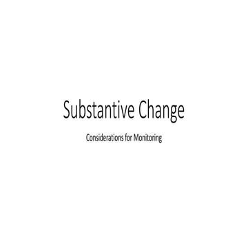 Substantive change and 5th year report presentation
