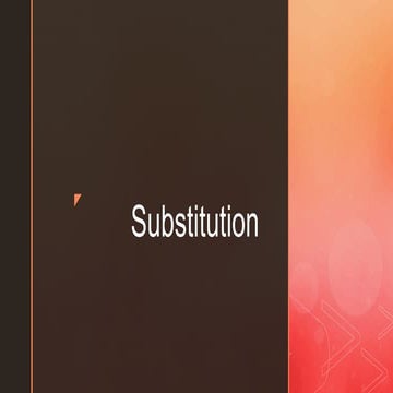 Substitution | PPTX | Physics | Science