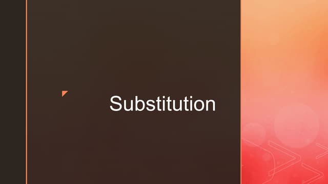 Substitution | PPTX | Physics | Science
