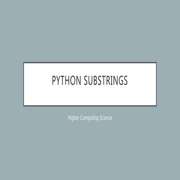 Python Substrings | PPT | Free Download