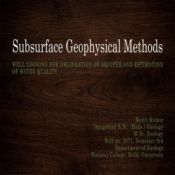 Subsurface geophysical methods