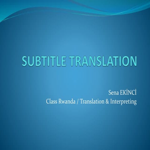 Subtitle Translation