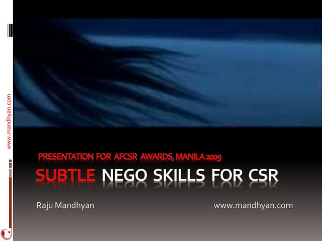 Subtle Negotiation Skills for CSR Practitioners