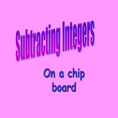 Subtracting Integers