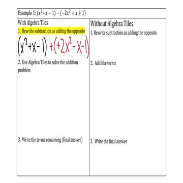Subtracting polynomials examples