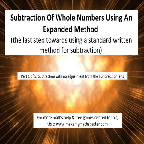 Subtraction Using An Expanded Method (part 1 of 5)