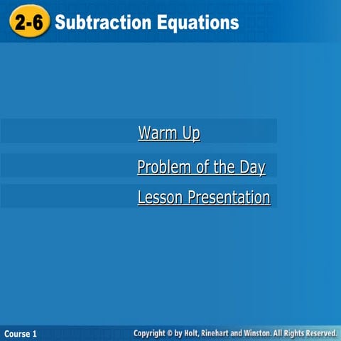 Subtraction equations