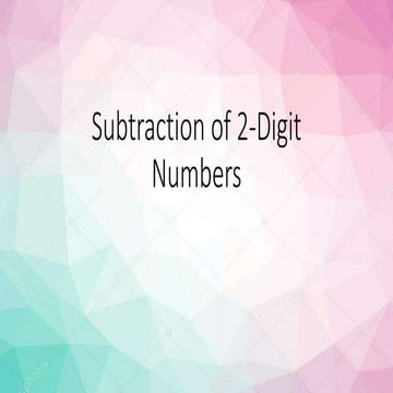 Subtraction of 2 digit numbers