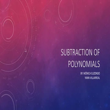 Subtraction of polynomials