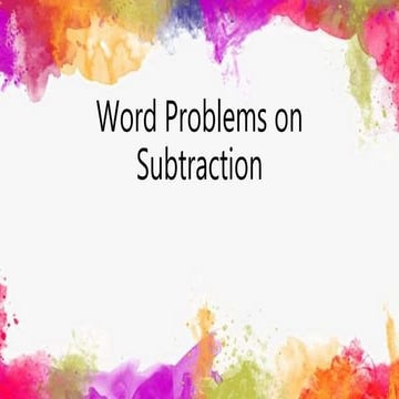 Subtraction Word Problem