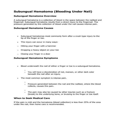 Subungual Hematoma