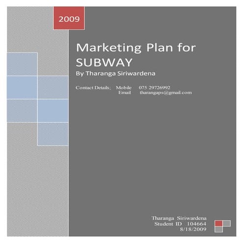 Subway  -marketing_plan