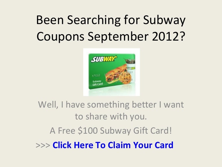 Subway coupon sign up