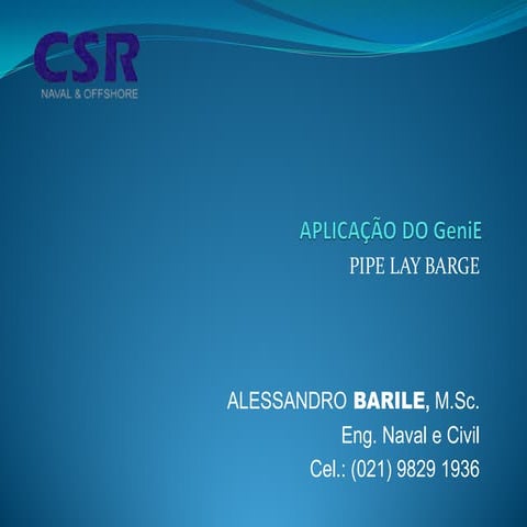 SUC Brazil 2012 : Analysis of Equipment Foundations of a Laydeck Barge