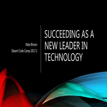 Succeeding as a New Leader in Technology