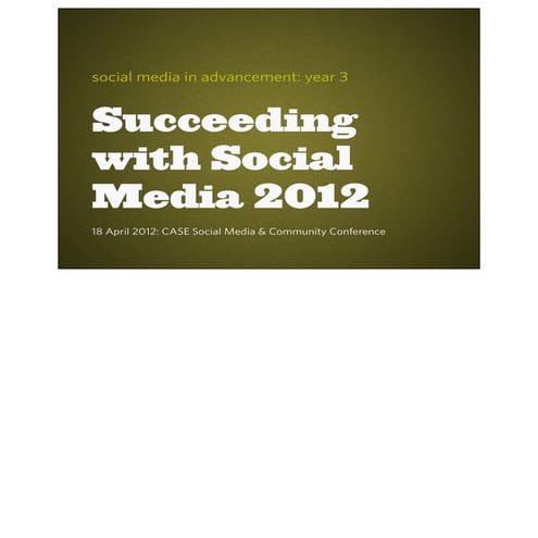 Succeeding with Social Media (CASE SMC 12)