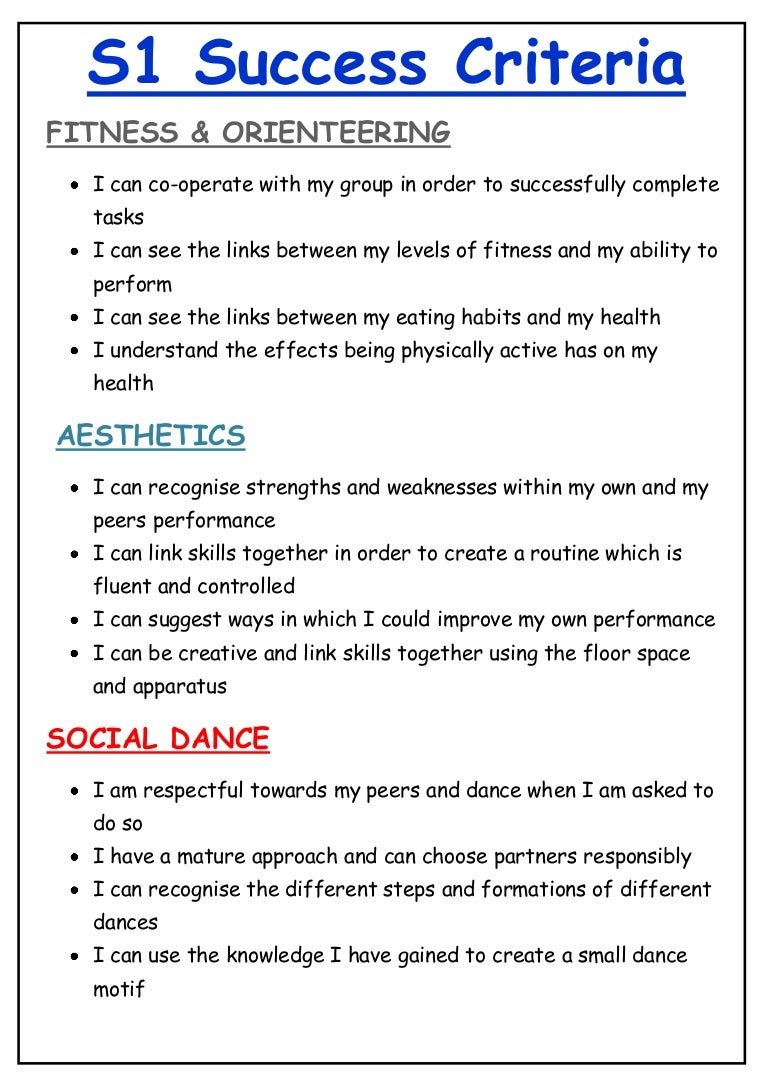 Success Criteria