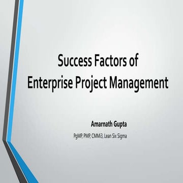 Success factors for Enterprise Project Management