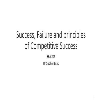 Success Failure and Principles of Competitive Success