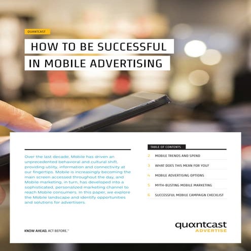White paper: How to be successful in Mobile Advertising﻿