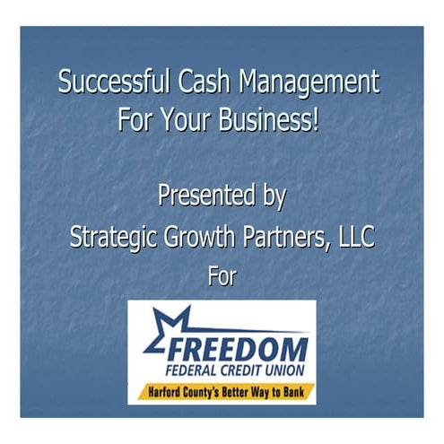 Successful Cash Management For Your Business