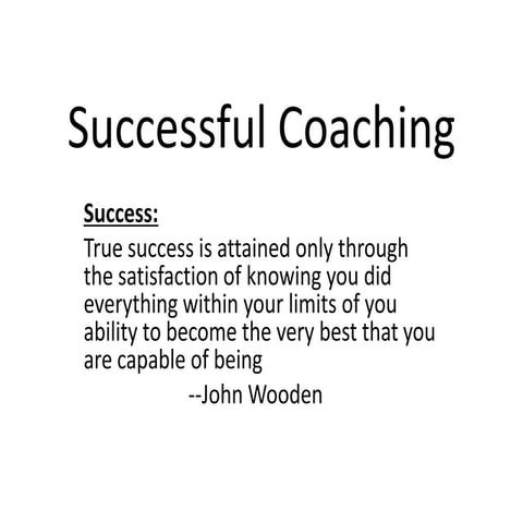 Successful coaching