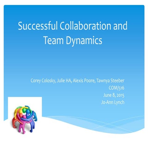 Successful Collaboration and Team Dynamics