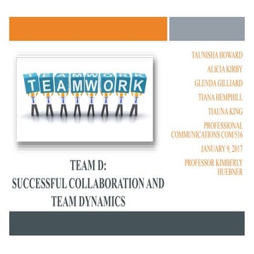 Successful collaboration and team dynamics team d