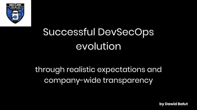 Successful DevSecOps Organizations - by Dawid Balut