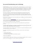 Successful Email Marketing and List Building