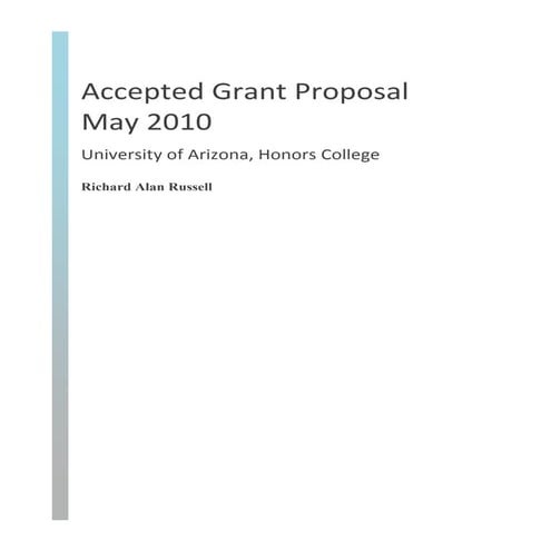 Richter Research Grant Proposal and Project Outline | PDF