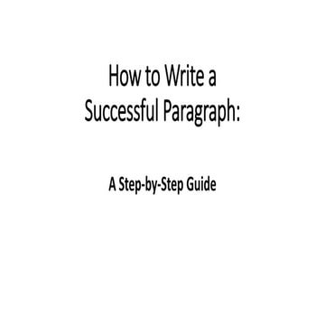 Successful Paragraphs