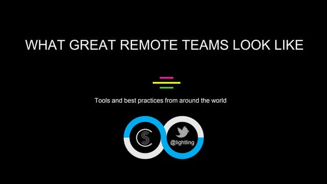 What successful remote teams look like