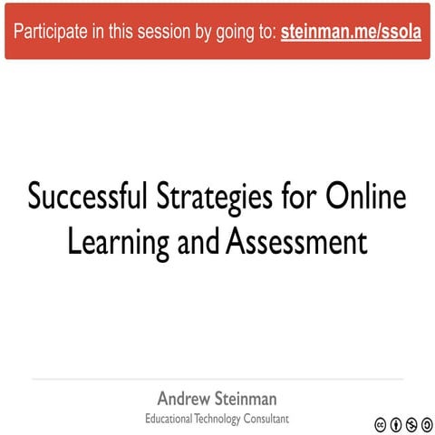 Successful Strategies for Online Learning and Assessment