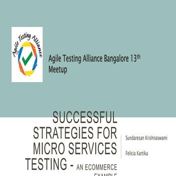 Successful strategies for Microservices Architecture Testing by Sundaresan Kr...