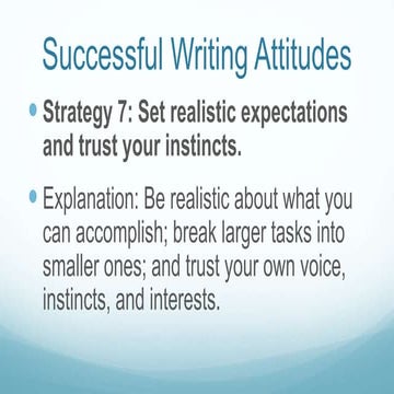 Attitudes for Successful Writing