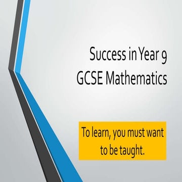 Success in Year 9 GCSE Maths
