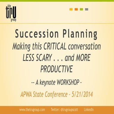 Succession planning   Keynote workshop - Michigan - Talent Management