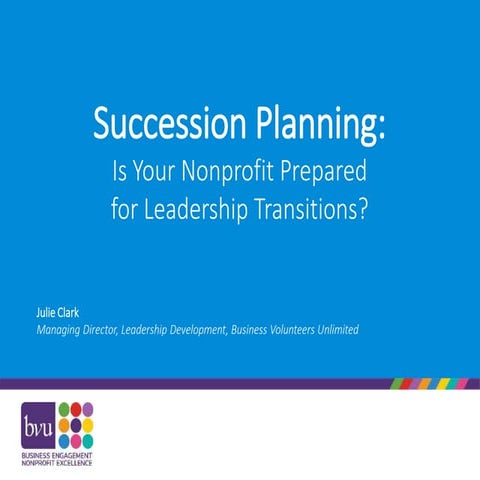 Succession planning breakout - Julie Clark, BVU