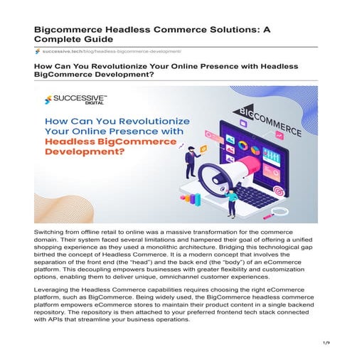 Revolutionize Your Online Presence with Headless BigCommerce Development?