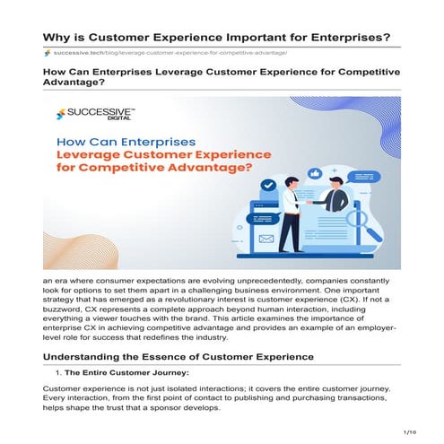 Leverage Customer Experience for Competitive Advantage?
