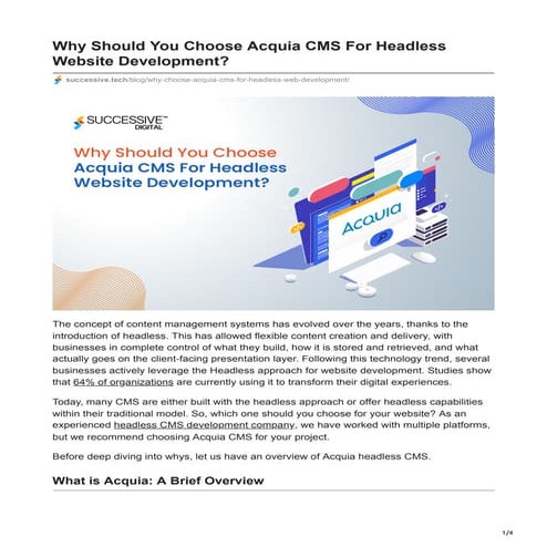 Why Should You Choose Acquia CMS For Headless Website Development?