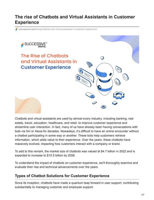 The rise of Chatbots and Virtual Assistants in Customer Experience