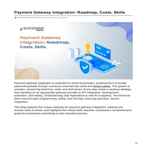 Payment Gateway Integration: Roadmap, Costs, Skills
