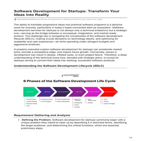 Software Development for Startups: Transform Your Ideas into Reality