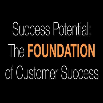 Success Potential: The Foundation of Customer Success