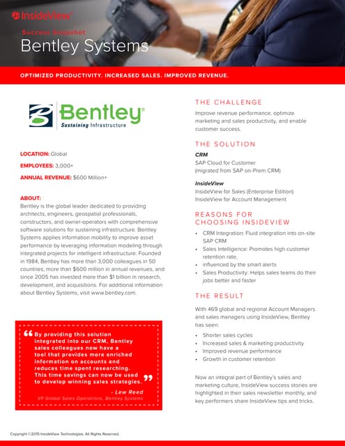 Success snapshot bentley-a