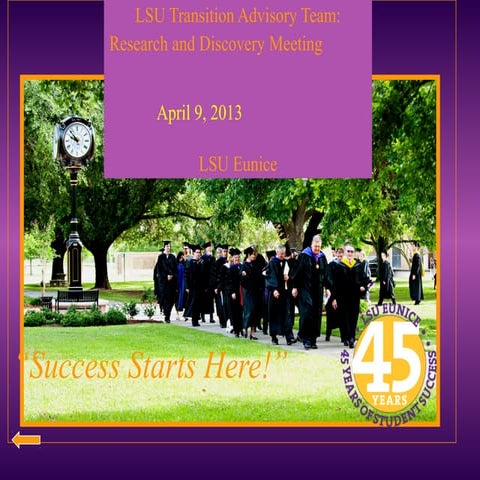 Success starts here! 2012 Parents Orientation